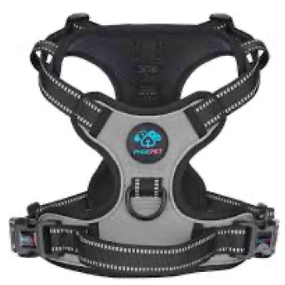 No-Pull‎ Dog Harness - Black and Gray